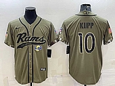 Men's Los Angeles Rams #10 Cooper Kupp Olive 2022 Salute to Service Cool Base Stitched Baseball Jersey,baseball caps,new era cap wholesale,wholesale hats